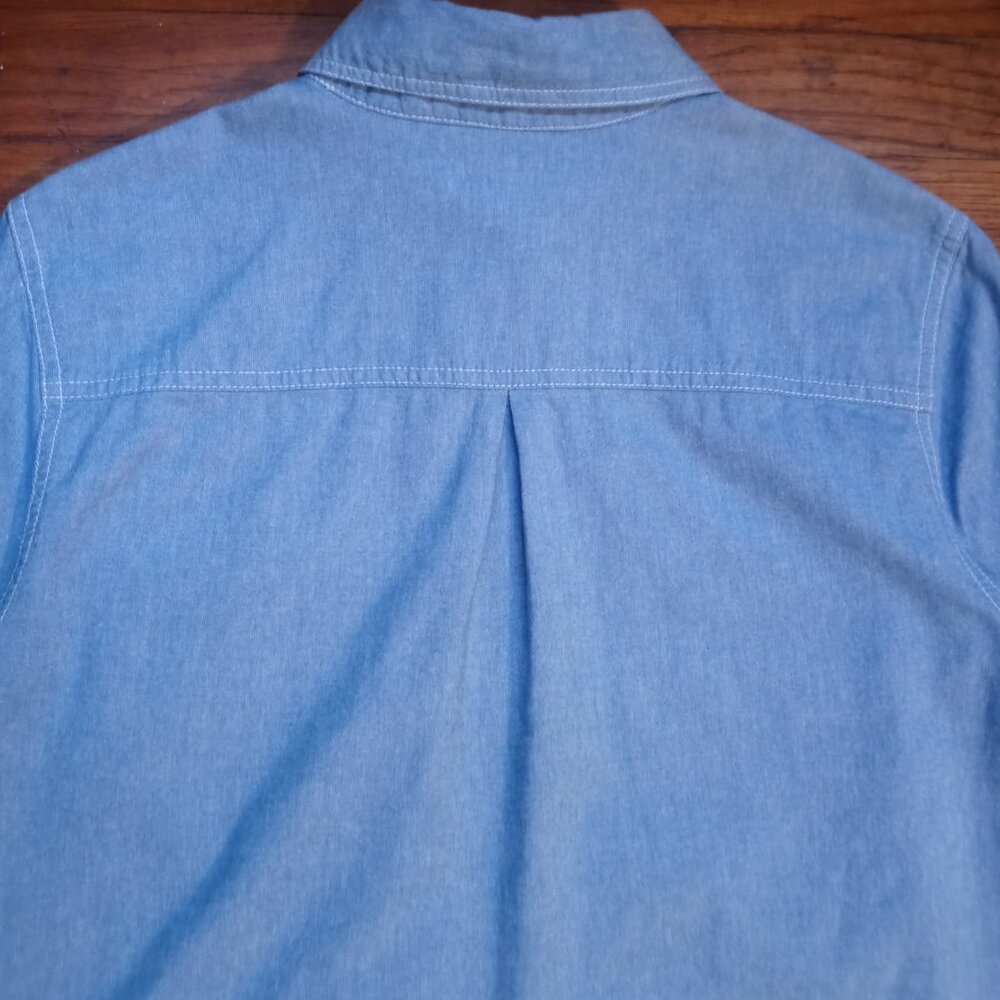 COLDWATER CREEK 3/4 sleeve chambray cotton shirt (LP) - Picture 8 of 12